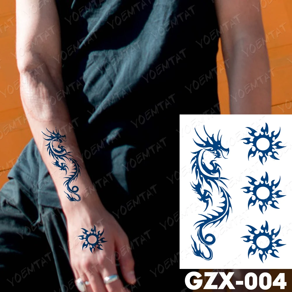 

Juice Lasting Waterproof Temporary Tattoo Sticker Snake Totem Skull Dark Mark Flash Tatto Male Body Art Cool Fake Tatoo Female