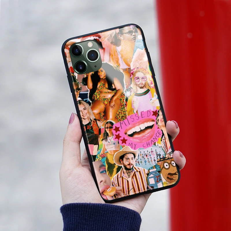 Популярные звезды моды Lizzo коллаж стекло Мягкий силиконовый чехол для телефона