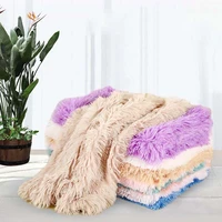 fluffy plush dog blanket dog cat bed mats long plush extra soft warm cushion mattress for small medium large dogs cats