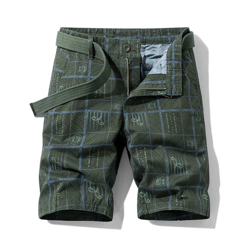 

Pantalones cortos de tela escocesa para hombre 2020, pantalones cortos de camuflaje informales para hombre, pantalones cortos