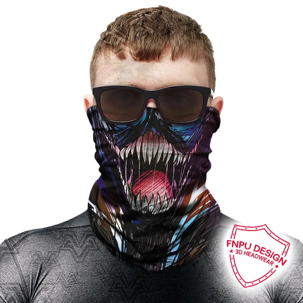 3D маска для лица на Хэллоуин Веном для шеи, велосипедная маска в стиле хип-хоп, маска для лица, лыжная бесшовная бандана, ветрозащитная повязка для головы, шарф для мужчин и женщин, маска