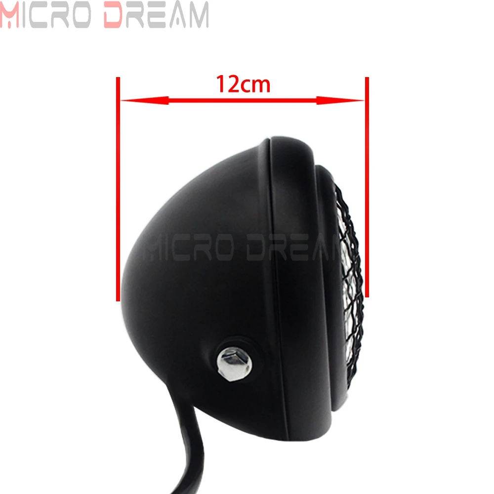 Мотоциклетный налобный фонарь Cafe Racer ретро фара 12 В сетчатый гриль ближнего и