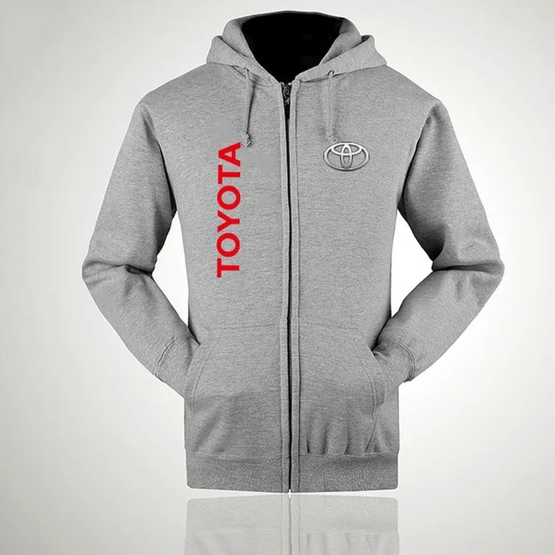 

New Letter Winter Man Women Fashion Toyota Logo Sweatshirts Casual Pockets Zipper Solid Outerwear Hoodies Jackets S-3XL