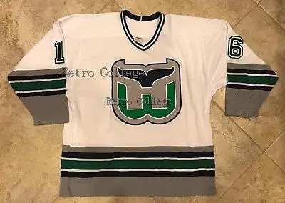 

Hartford Whalers BOBBY HULL #16 Retro throwback MEN'S Hockey Jersey Embroidery Stitched Customize any number and name