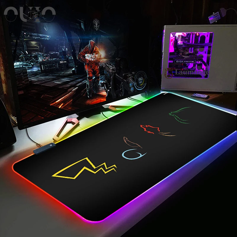 

Large office RGB LED luminous mouse pad game console mouse pad keyboard calculation anime desk pad suitable for keyboard CSGO