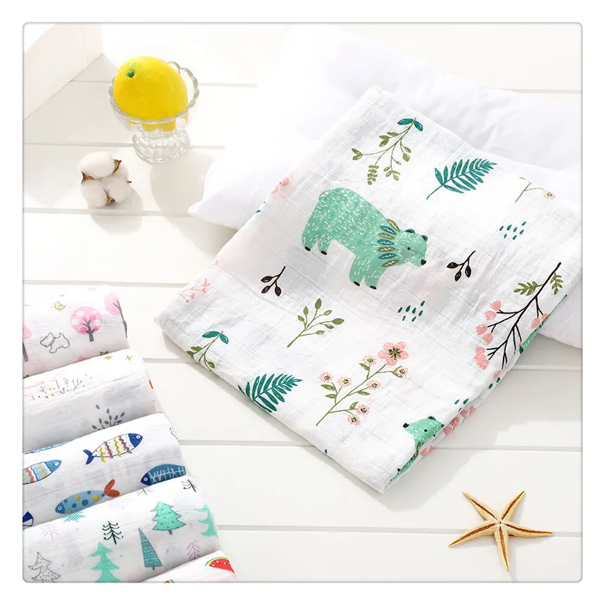 

Baby Blanket Bath Towel Bamboo Swaddle Blanket Diaper Gauze Muslin Blanket 120 Baby Blankets Newborn Blanket Swaddle Cotton
