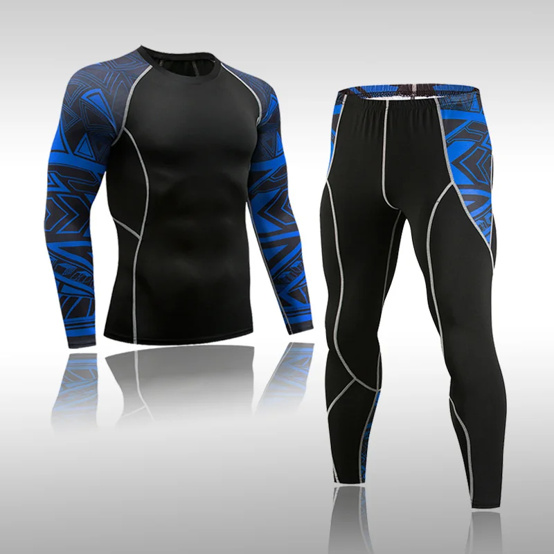 

Men's Thermal Underwear Set MMA Tactics Fitness Leggings Base Compression Sports Underwear Long Johns Men Clothing 2 Pcs
