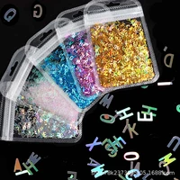 2g bag glitter sequins nail 12 colors holographic letters paillette ongles nail decorations manicure accessories flakesdxm23