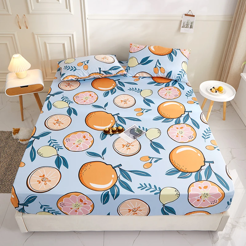 

Bed Linen Home Elastic Bands Fitted Sheet Ice Stain Silk Bedspread Queen King Full Size Mattress Cover Spring 180x200 160x200CM