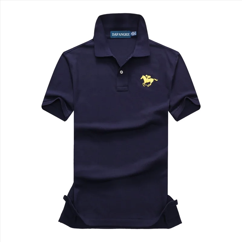 Мужская Летняя мужская рубашка поло от двойная лошадиная вышивка деловые