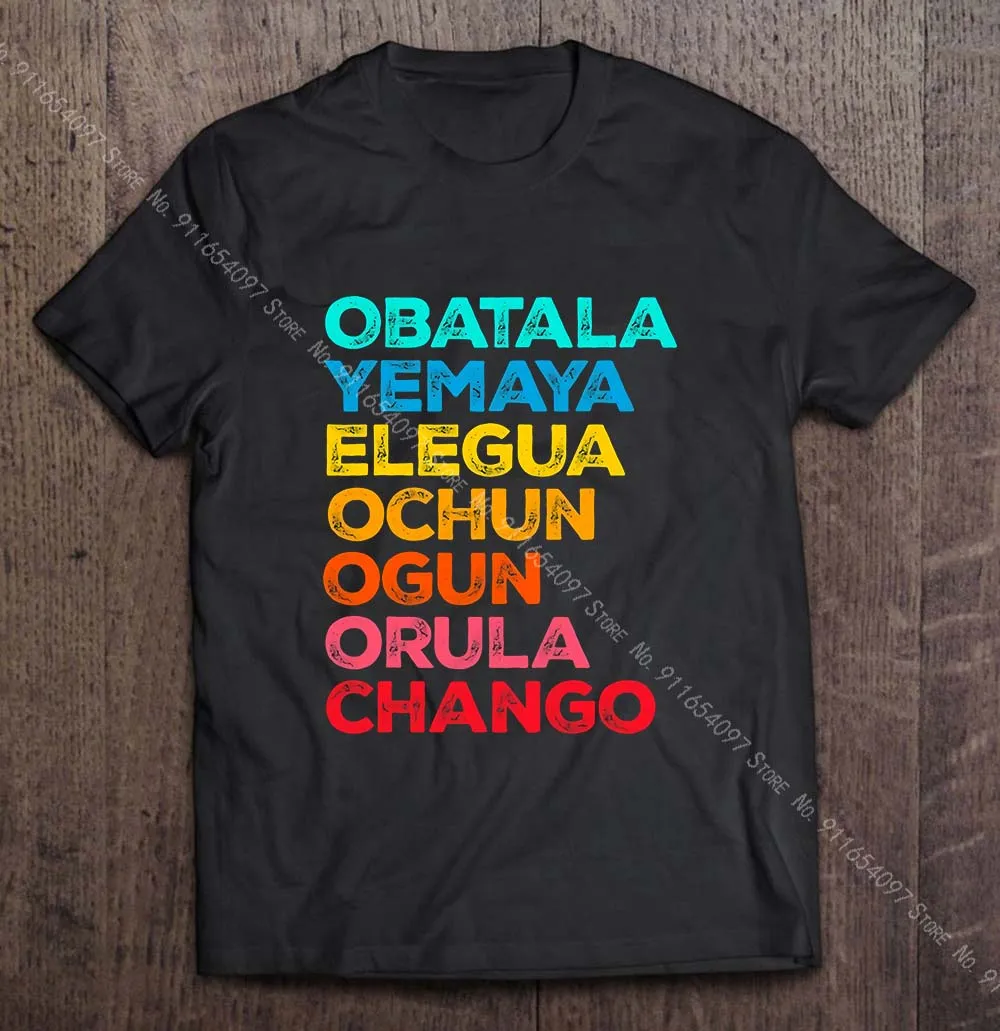 

7 Seven African Powers Orisha Santeria Cuba Religion Blouses Printed Man'S T-Shirt Fathers Day Gifts Celebrity Oversize Tee