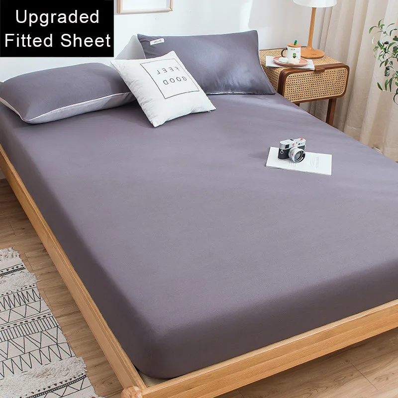 

Новый продукт, 1 шт., однотонная натяжная простыня из 100% полиэстера, наматрасник с четырьмя углами и резинкой, простыня (необходимо заказать ...