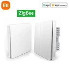 Умный настенный выключатель Xiaomi Mijia, управление освещением дома, Однопроводной, ZigBee, беспроводной ключ через приложение для смартфона, дистанционное управление