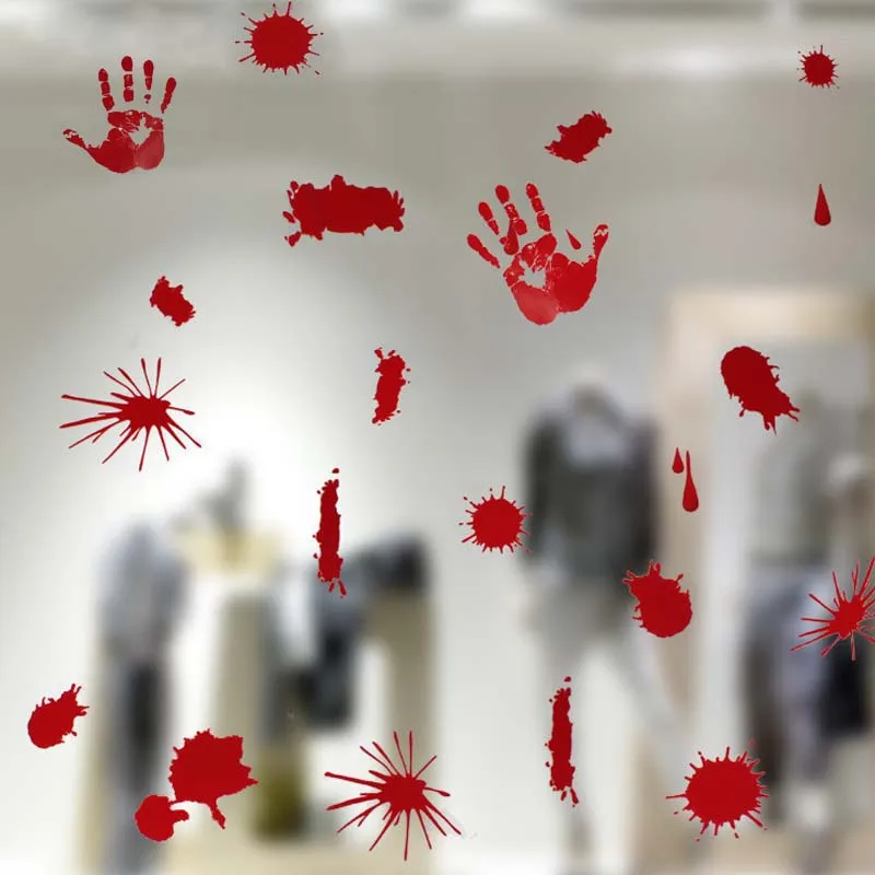 

Halloween Blood Hand Glass Sticker DIY Car Window Bathroom Decal Horror Creepy Sticker Halloween Blood Wall sticker Decoration