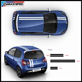 Автомобильная наклейка s Racing Sport Stripes для Renault Twingo-17, автомобильная дверная поясная наклейка, автомобильные аксессуары, украшение для тела, наклейка