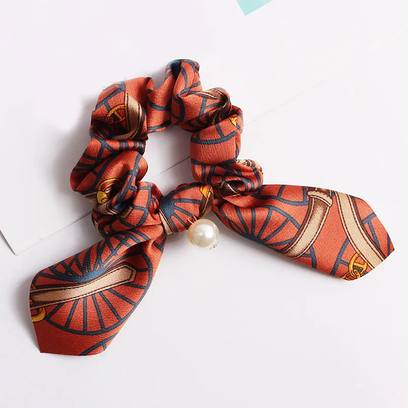 

New Hair Bands For Women Girls Elastic Bowknot Pearl Scrunchies Headband Hair Ties Rope Haar Hair Accessories Ponytail Holder