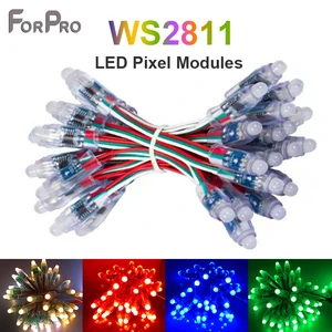 Адресный полноцветный светодиодный пиксельный модуль WS2811, 12 мм, 50 шт., 2811 IC, DC5V, строка, класс IP68, RGB, цифровой рождественсветильник