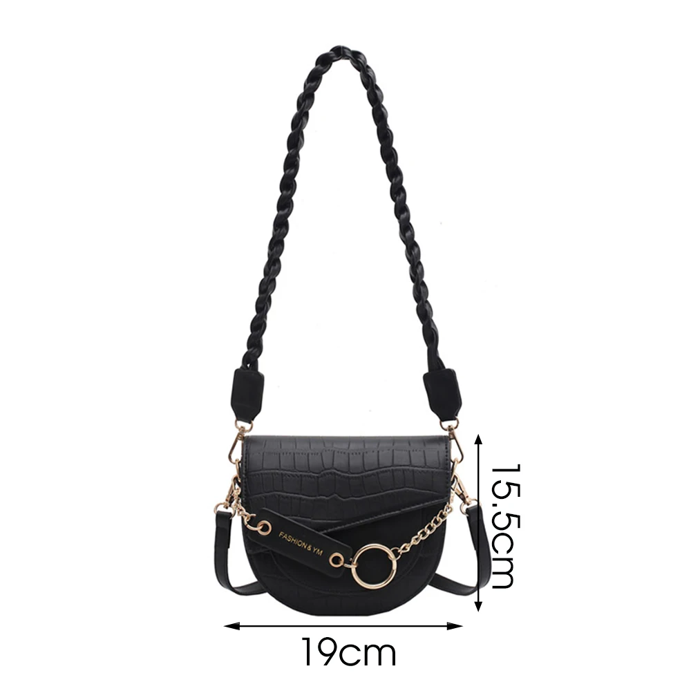 

Crossbody Bags For Women 2021 Luxury Brand Crocodile Semicircle Saddle Bags Leather Handbags Bags Designer Ladies Shoulder Bags