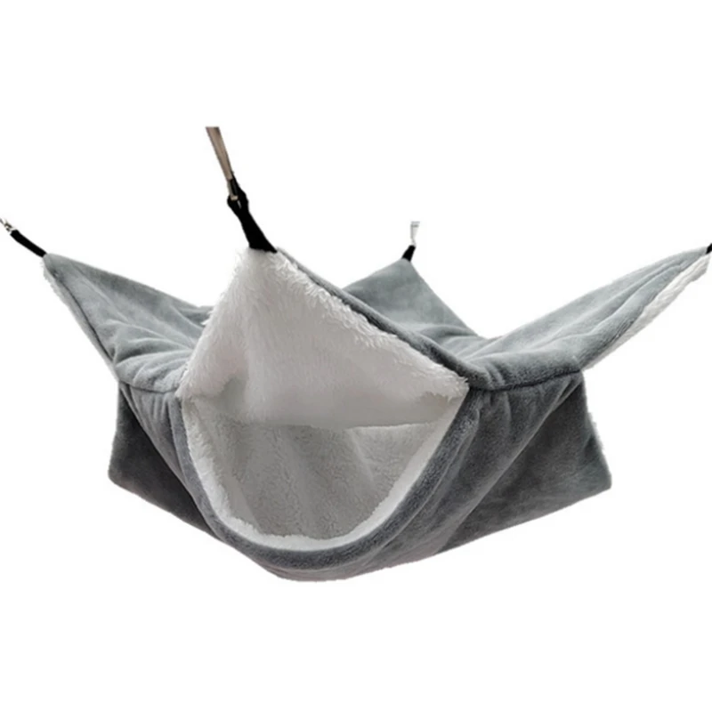 

Plush Hamster Hammock Double-layer Thicken Warm Sleeping Bag Nest Hanging Cage House for Squirrel Ferret Rabbit Pet Bed