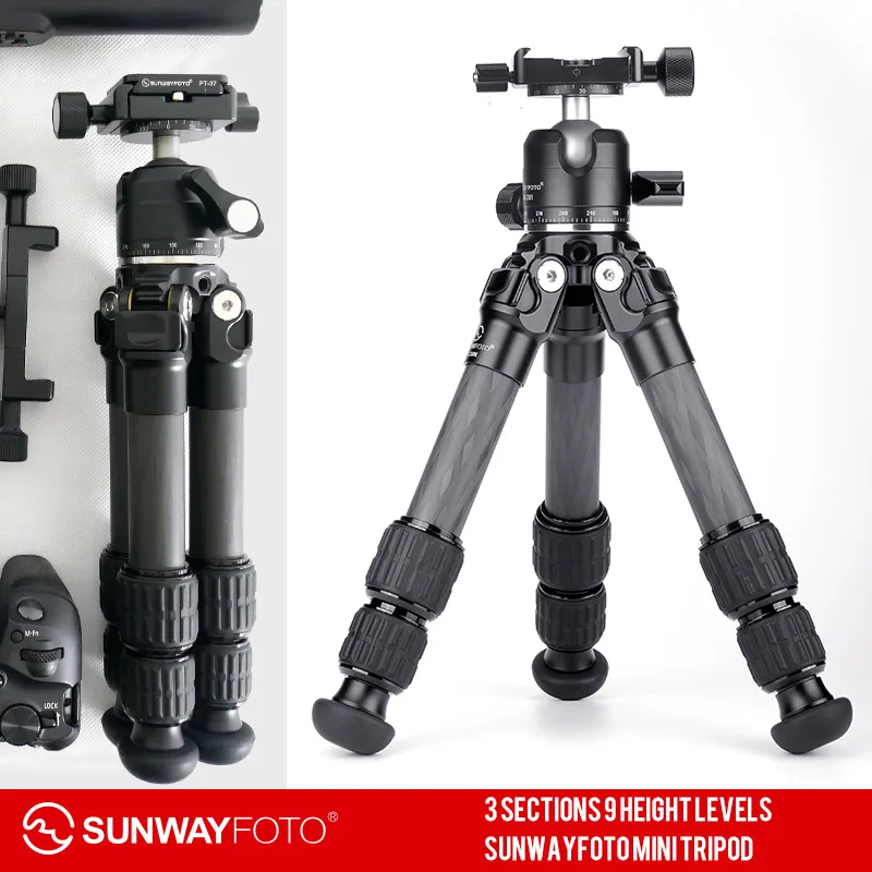 SUNWAYFOTO T1C30N светильник маленький мини карбоновый Dslr штатив для камеры Профессиональный карбоновый штатив для телефона Аксессуары для камеры видео