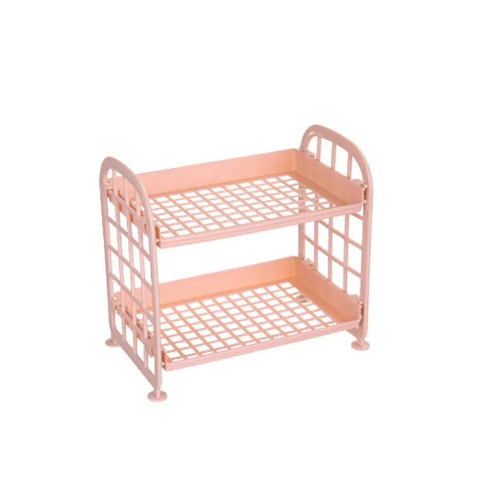 HSU двойная столешница полка стойка для хранения косметики кухонный стеллаж