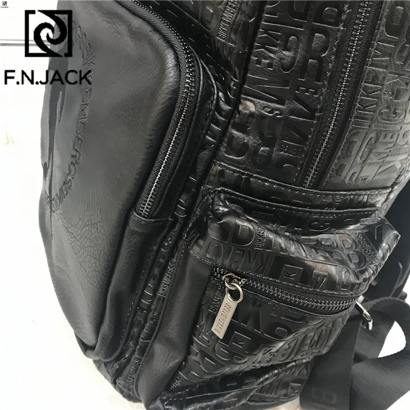 F.N.JACK, новые сумки, большая вместительность, уличные мужские спортивные рюкзаки, модные школьные мягкие кожаные сумки, студенческие дорожные рюкзаки