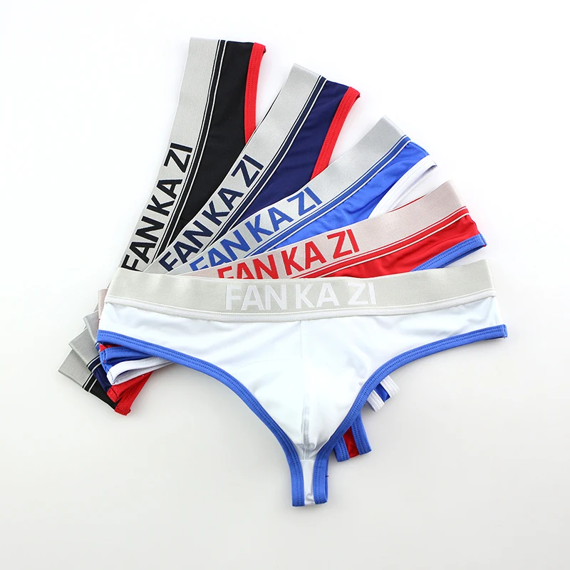 Мужские Трусы-стринги AIIOU черные дышащие с Т-образной спинкой Тонги мягкое нижнее