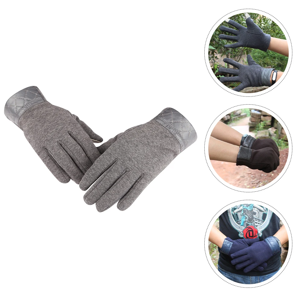 

1 Pair Men Winter Gloves Touchscreen Gloves Outdoor Hand Warmer (Random Color)