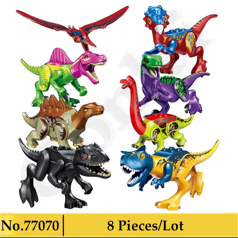 8Pcs Per Set No.4 10925 Юрский припаркованный синий вертолет погоня Кирпичи совместимы с юрские миры Модель Строительный блок DIY игрушки - Цвет: 8Pcs Per Set No.4