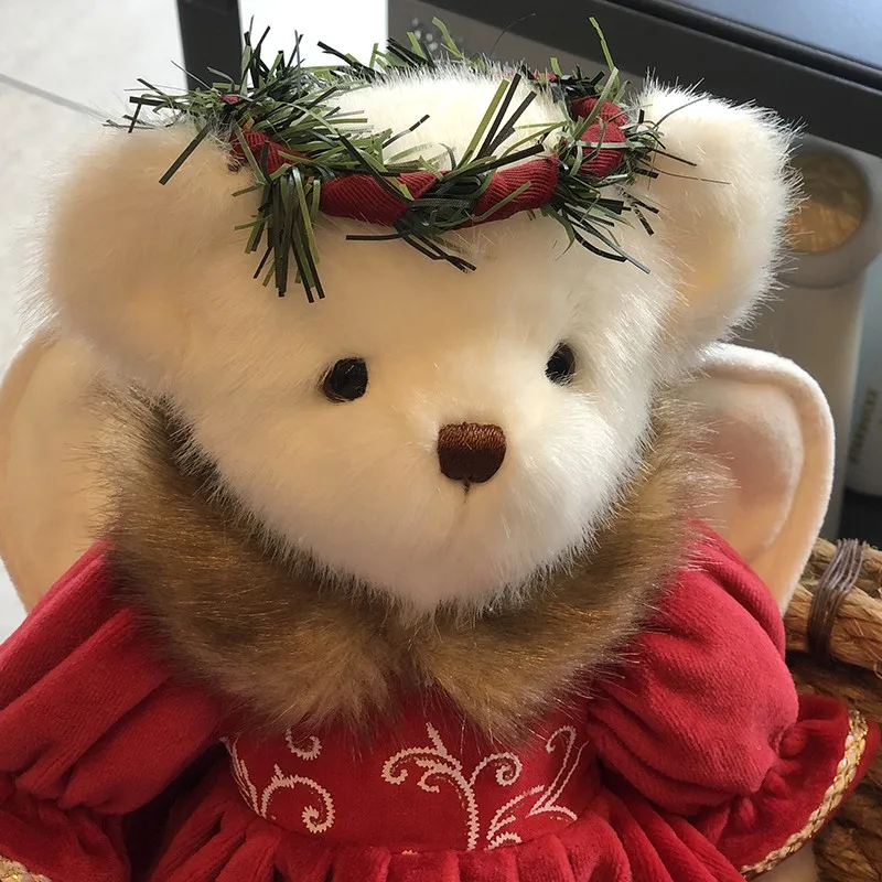 Рождественский плюшевый мишка плюшевые игрушки с крыльями ангела шарнирный