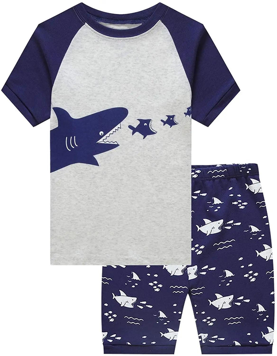 

Boys Sleepwear Train Pajamas Kids 100% Cotton Short Sleeve Fashion Cartoon Shark Pyjamas For Girls Unicorn Pijamas infantil