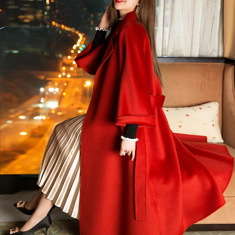 

Женское двустороннее кашемировое пальто M's same, новинка 2020, высококачественное свободное шерстяное пальто средней и длинной длины