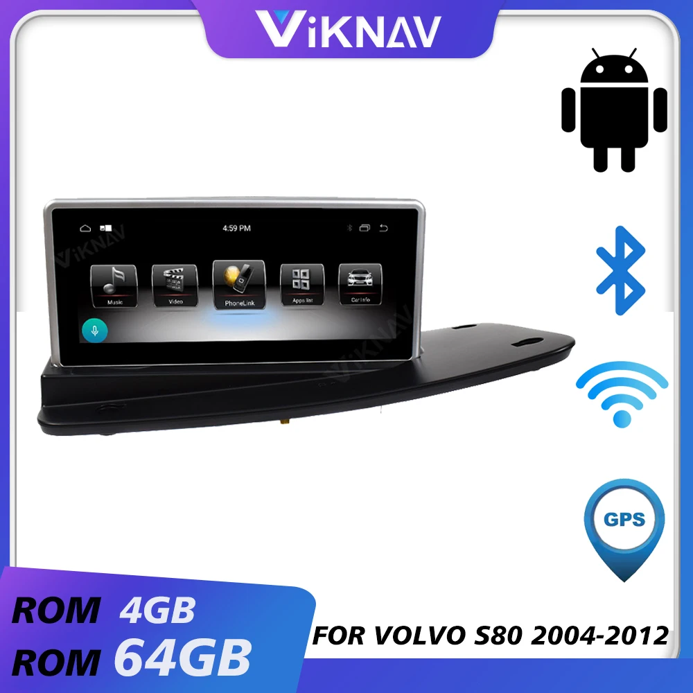 

Автомобильный радиоприемник, видеоплеер для Volvo S80 2004-2012 RHD Android, Автомобильный мультимедийный проигрыватель, магнитофон с правым рулем