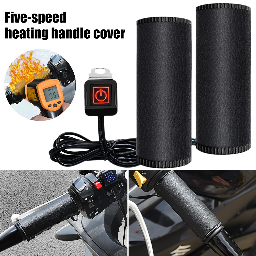 

Universal Motorcycle Electric Heated Grips Motorbike Hot Grip ATV Scooter Handlebar Hand Warmer Grip Cover Heated Handlebar Grip