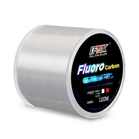FTK 120M Rybářská linka 7.15 lb-45lb 0,2 mm-0,6 mm měkký fluorokarbonový proces ošetření uhlíkový povrch Nylonová molekula