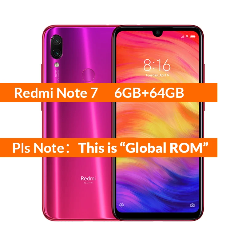 Глобальная версия Xiaomi Redmi смартфон распродажа ограничено количество первый купить первый обслуженный мобильный телефон 1 - Цвет: Global ROM Note 7