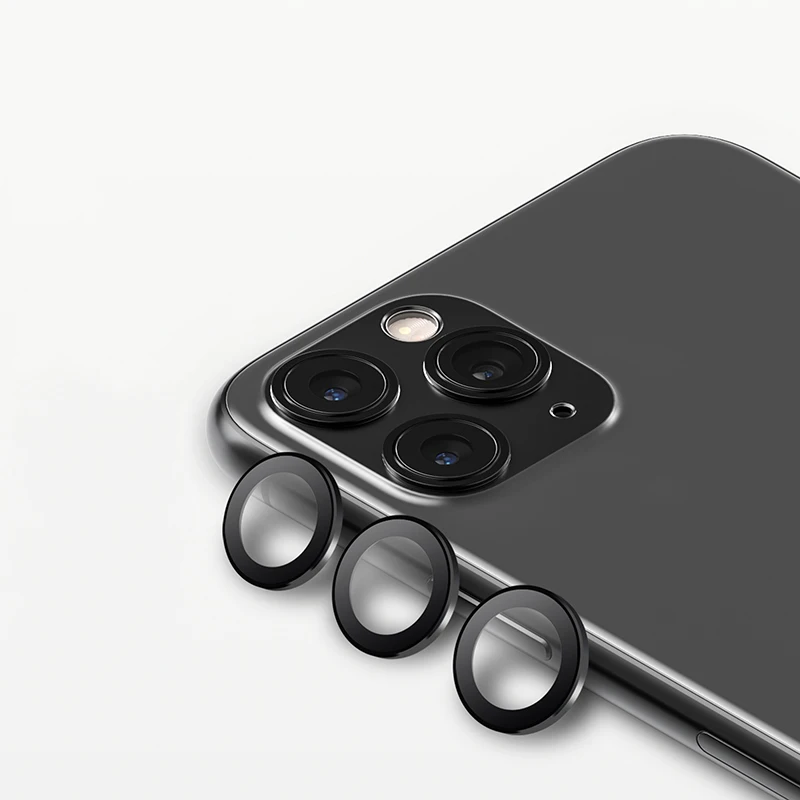 

HQ Single Camera Lens integrated Back Protective Protector For iPhone 11 Pro Max Tempered Glass Explosion-proof Alloy Lens ring