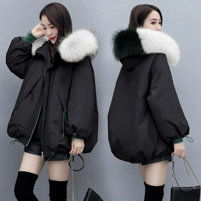 

Pike Cotton Coat WOMEN'S Dress 2020 Winter Loose Short Bubble Woman Jacket Big Size Fashion Thick Warm Fur Collar