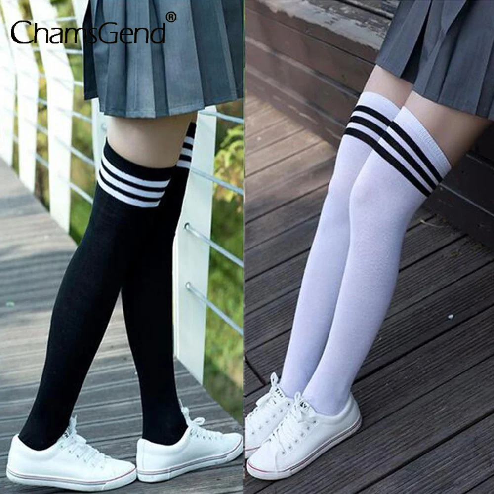 

1pair Fashion Thigh High Over Knee High Socks Girls Womens 2021 Stripe Japan Anime Style Cosplay Stockings Women Dropshipping