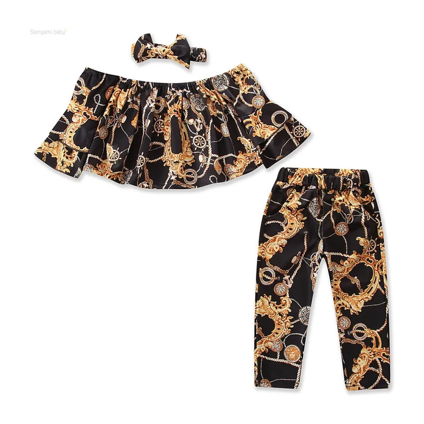 Детская одежда комплект с длинными рукавами для девочек Модный принтом 2020 | Мать