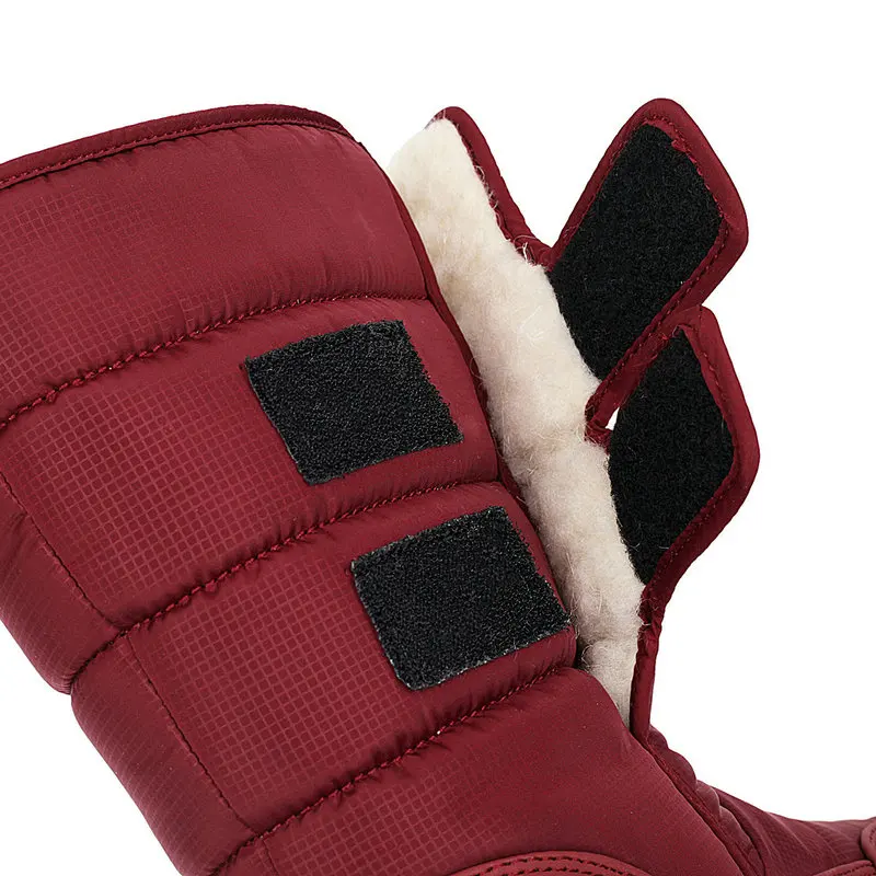 

New Snow boots women thick fur warm mid calf boots platform shoes ladies cotton waterproof winter boots Plus size 36-41