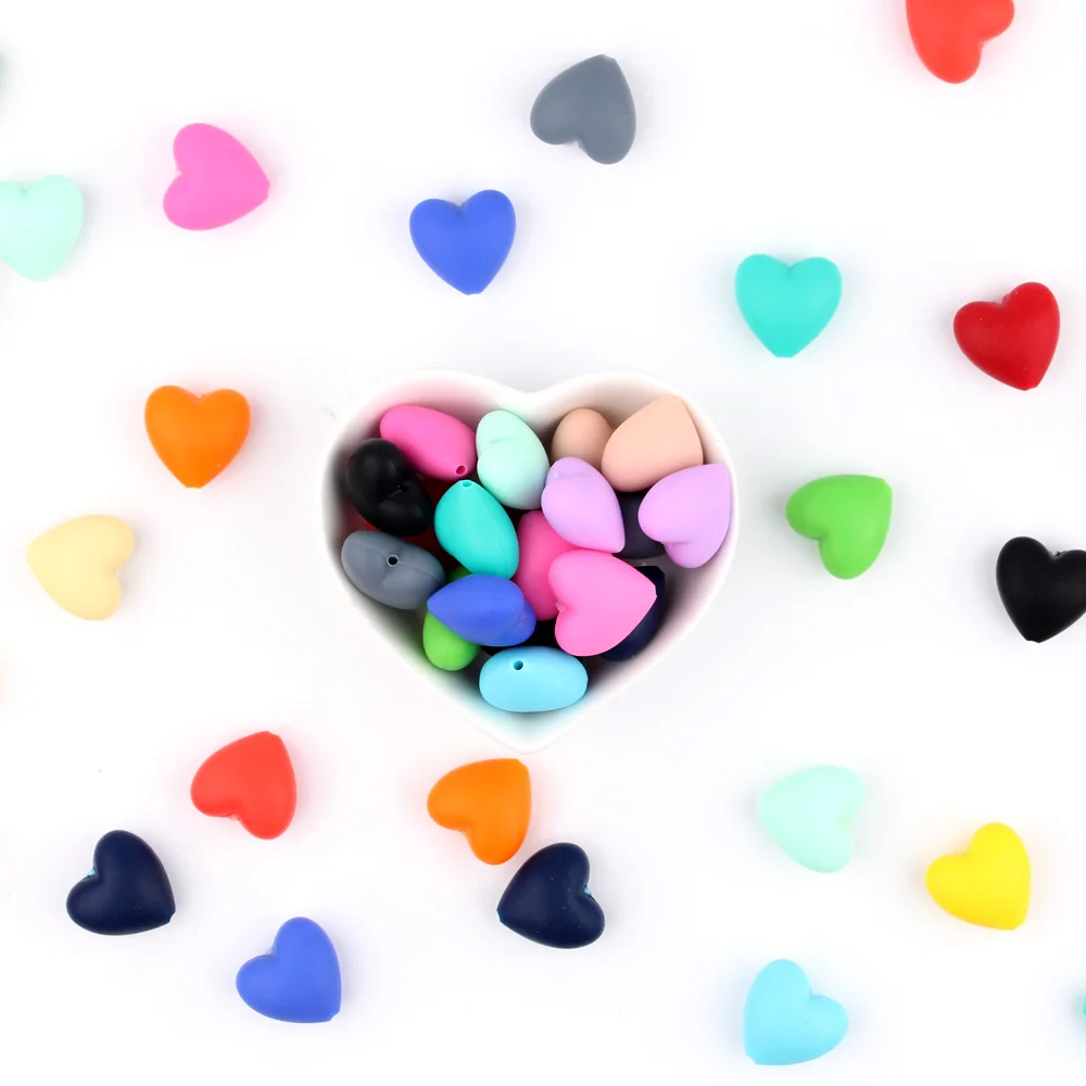 Силиконовые бусины в форме сердца 20 мм без бисфенола А | Мать и ребенок
