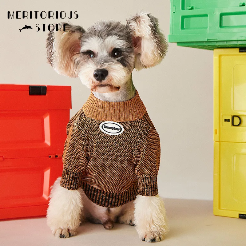 

Dog Clothes Autumn and Winter New Reflective Sweater Method Fight Teddy Pagoda Schnauzer Bomei Bichon Pet Clothing