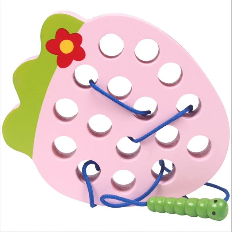 Wooden Education Baby Kindergarten Mouse Thread Cheese Plaything Early Learning Education Toys Montessori Teaching Aids Math Toy