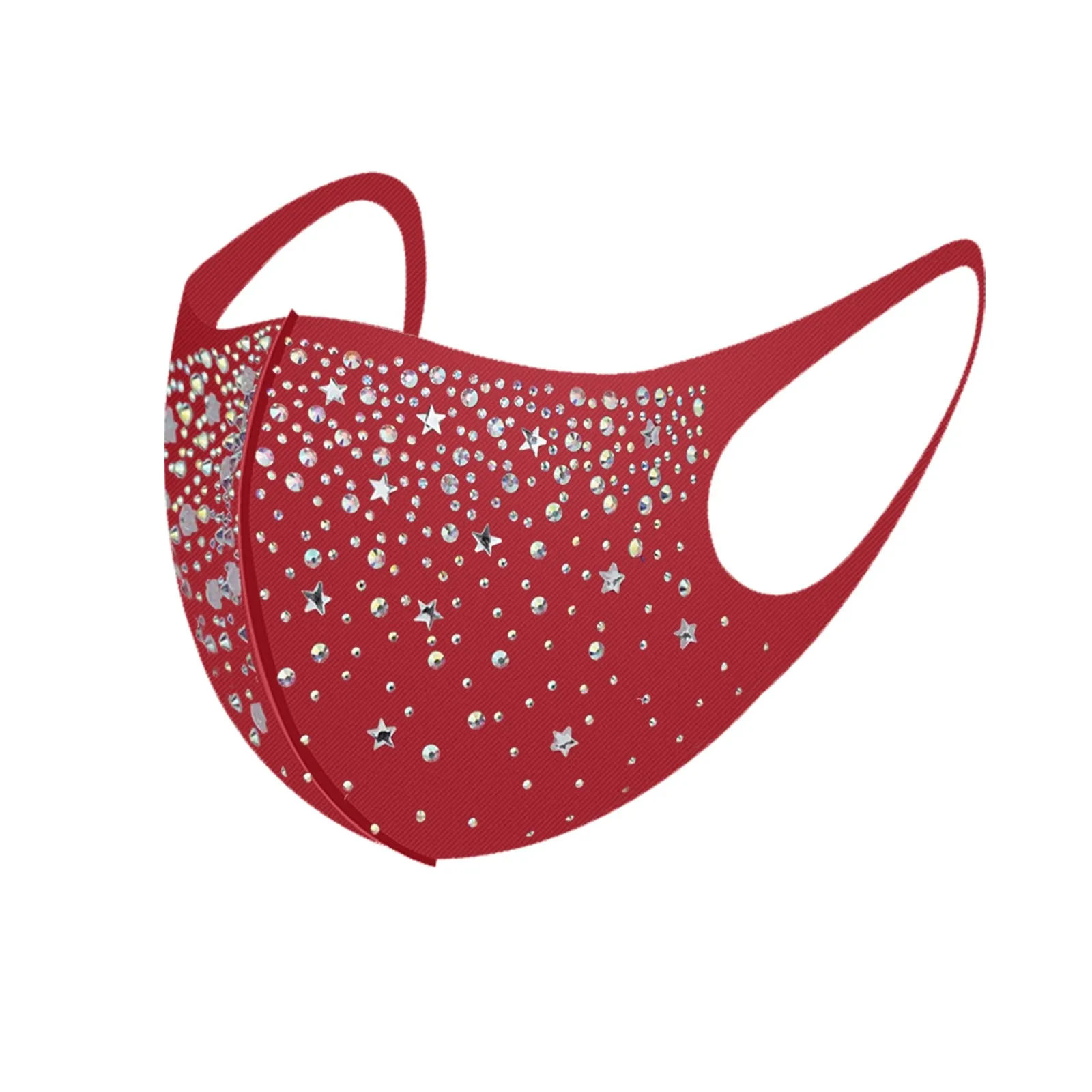 

Reusable Dustproof Mask glitter Masquerade Rhinestone Crystals Mask for Women Adjustable Fashion Mask Unisex washable mask