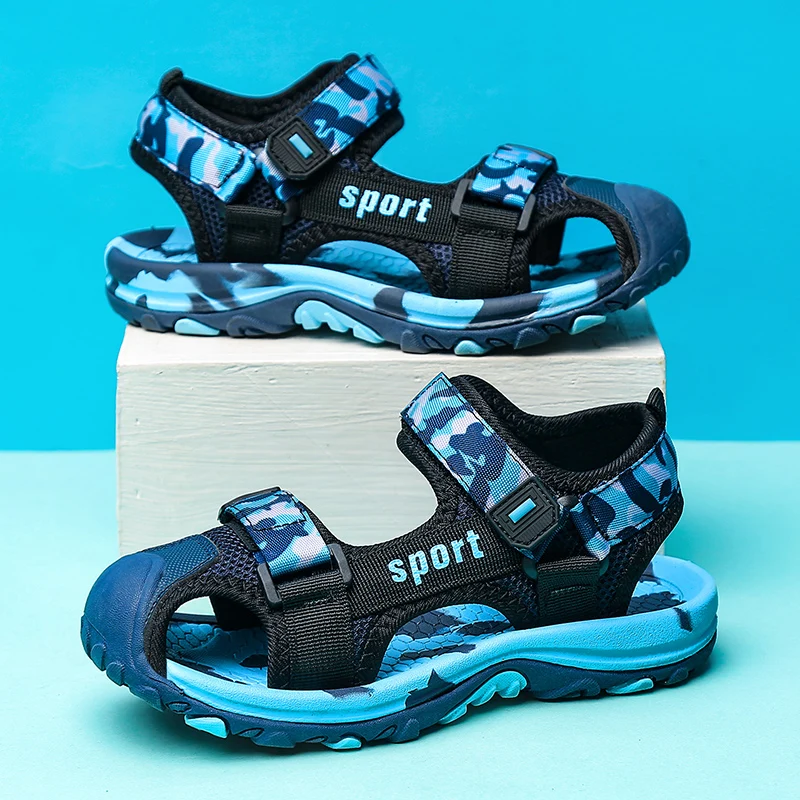 

Kids Boys Sandals High Quality Camouflage Cut-Outs Child Big Girls and Boys Sandalias Children's Shoes Kids Canvas Flats Shoes