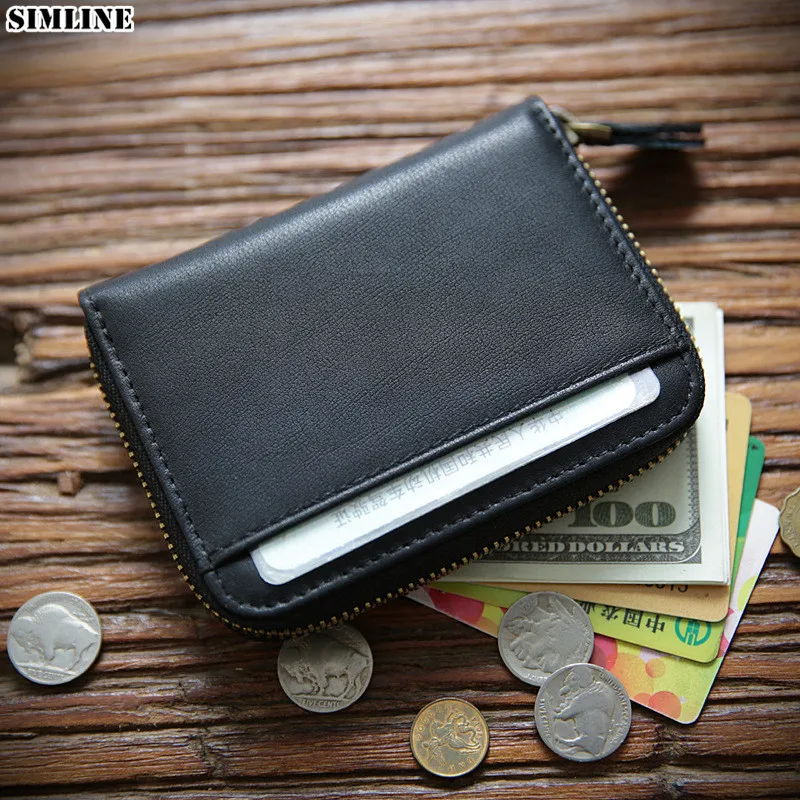 Мужской кошелек из 100% натуральной кожи винтажные мужские короткие кошельки