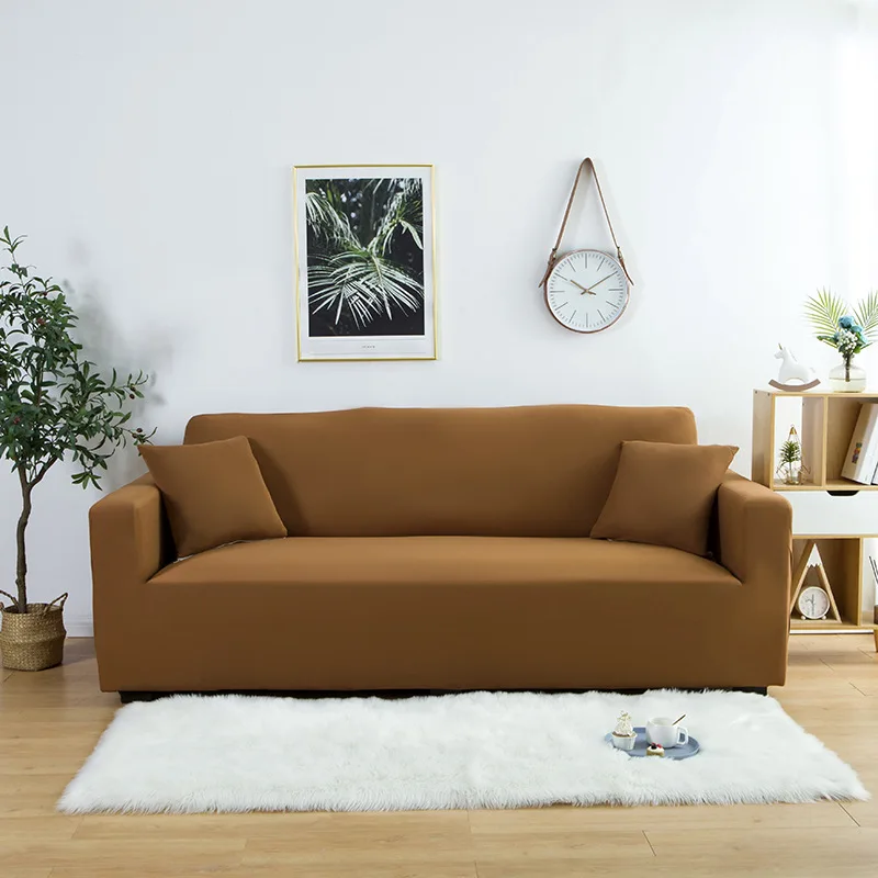 Чехол для дивана эластичный в белый горошек на сером фоне из полиэстера | Дом и