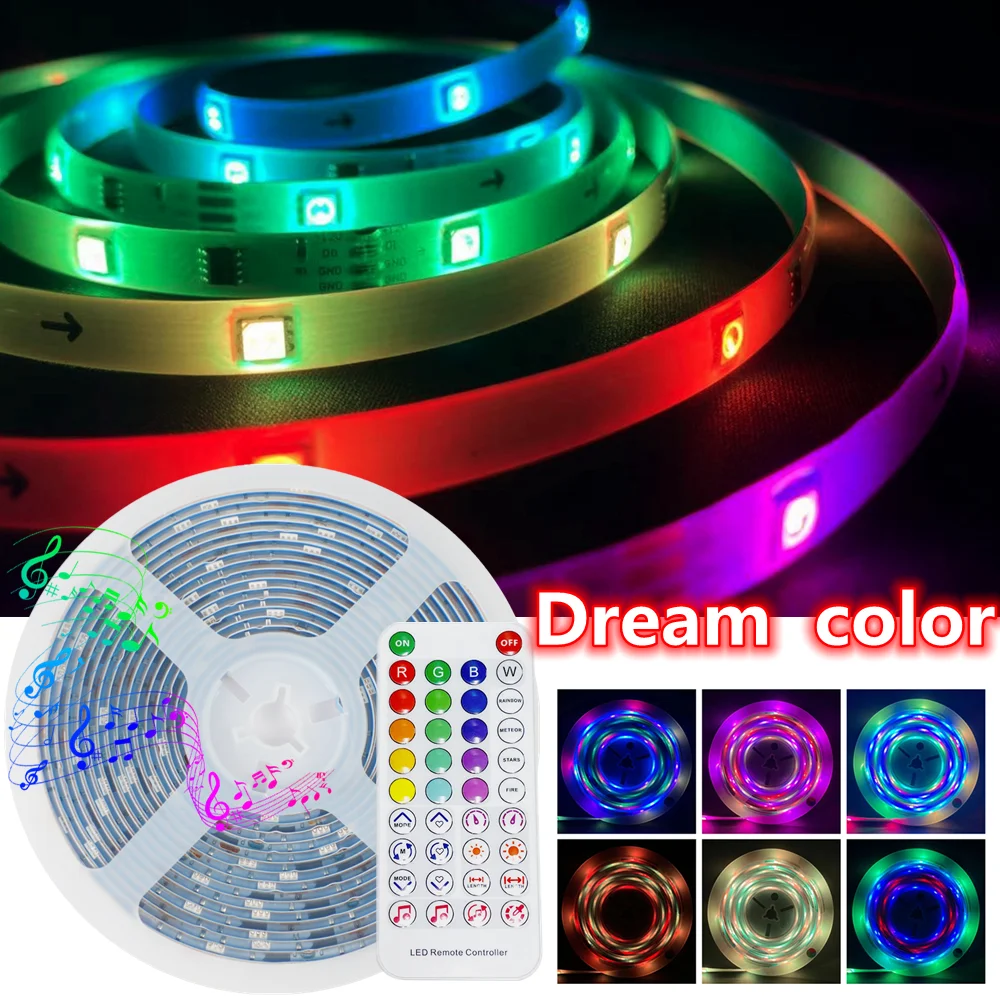 

LED Strip Lights Dream Color RGB 5050 Lamp Flexible Tape Diode Bluetooth luces led 5M 10M DC12V Streamer For Room Waterproof