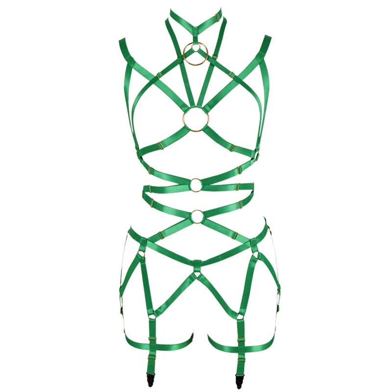 

Erotic Lingerie Set Harness Belt Underwear Strap Cage Waist Garter Punk Club Dance Rave Women Bondage Top Plus Size Suspender